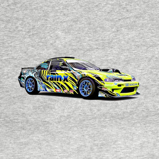 240SX Drift Cartoon by Auto-Prints